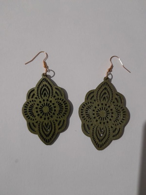 Large wooden earrings new, lightweight