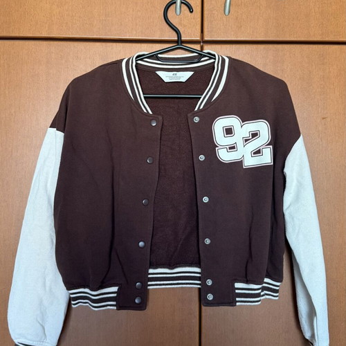 H&M varsity jacket for girls 8-10 years, like new, brown