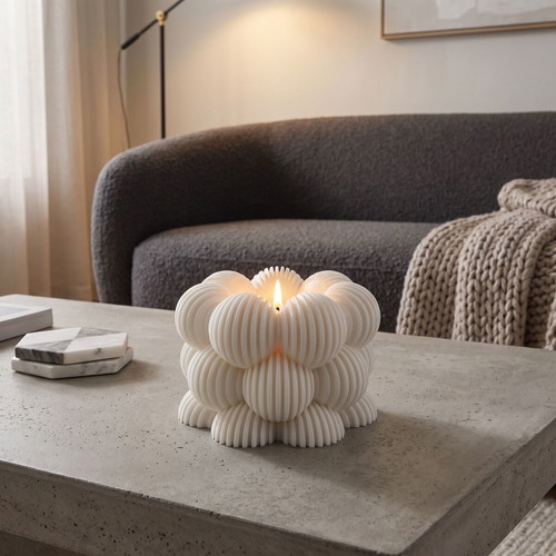Decorative Soy Tealight Candle with 6 Aromatic Baby Powder and White Musk