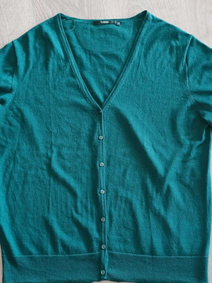 Clarina cardigan 100% merino 3XL/4XL like new, green