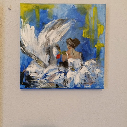 Handmade canvas new with acrylic paste 20×20cm