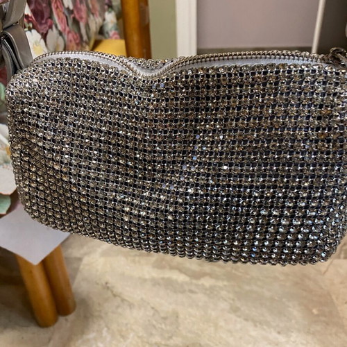 Cocktail bag Aldo shoulder silver new with strass