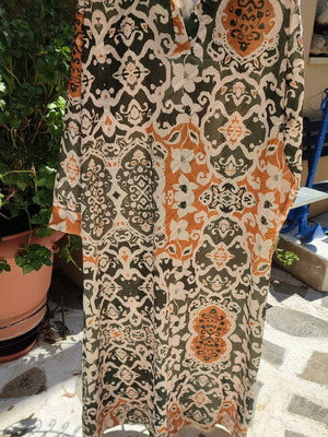 Long caftan in earthy tones new, one size, long-sleeved
