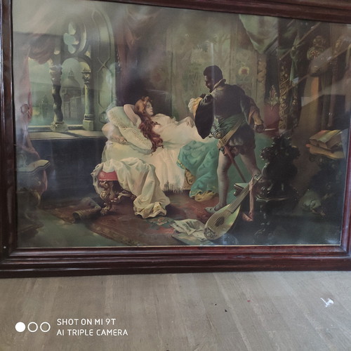 The Four Acts of Othello paintings set used, wooden frame, glass