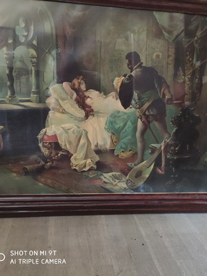 Paintings The Four Acts of Othello used, set of 4, with wooden frame