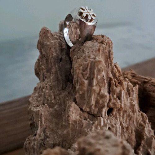 Silver 925 ring new with cross and hearts motif