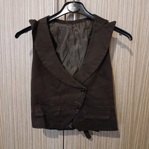 Suede sleeveless vest brown medium like new