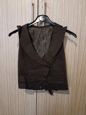 Suede sleeveless vest brown medium like new