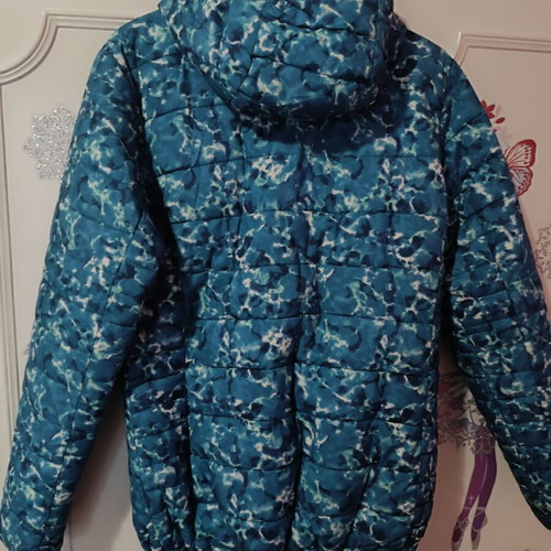 Puffer jacket like new, multicolored, with hood