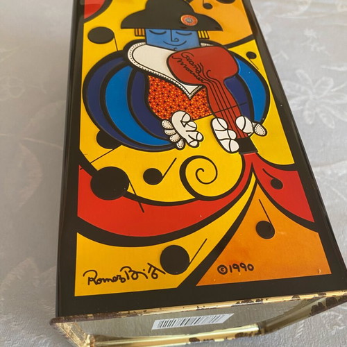 Grand Marnier tin container used, vintage with paintings