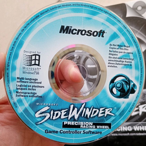 Microsoft Sidewinder Precision Racing Wheel manual and CD used
