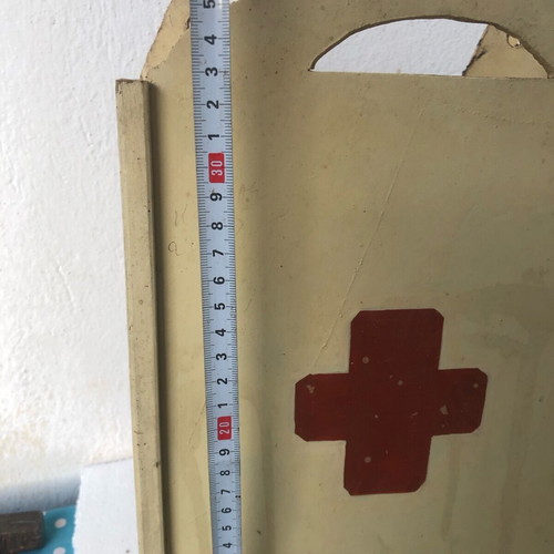 Wooden first aid box used