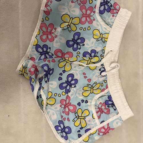 Women's summer shorts with colorful butterflies, like new, size S/M