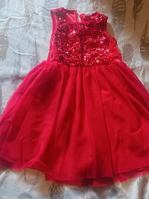 Girls' dress 110 cm like new, red