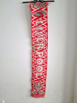 Liverpool scarf used, official replica, Anfield Stadium