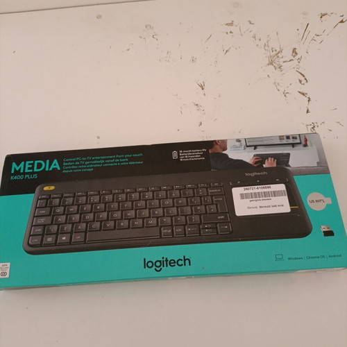 Logitech K400 Plus Wireless Keyboard with Touchpad English US Black new