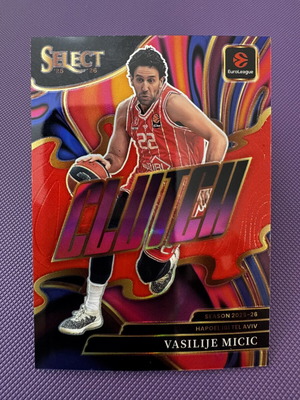2025-26 Panini Select EuroLeague BK Vasilije Micic Clutch Red Prizm card like new