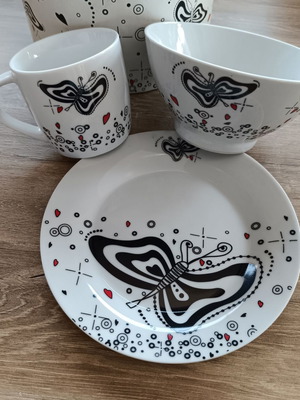 Breakfast set new with mug, bowl and plate