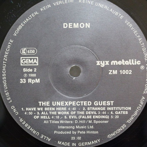 Demon The Unexpected Guest vinyl used, German reissue 1988