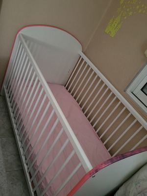 Children's bed with mattress and high chair used