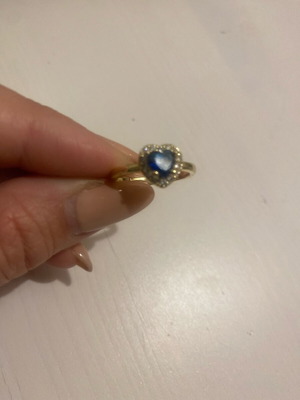 Heart ring used, blue