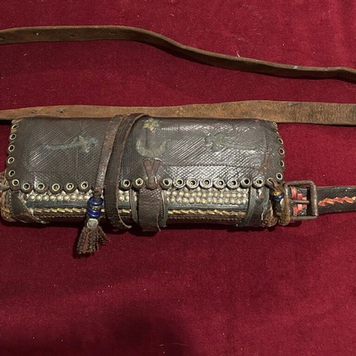 Leather Ottoman Palaska used with embroidered crescent and Zulfiqar