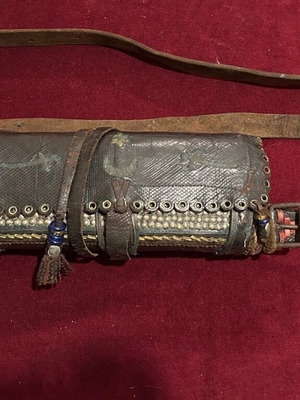 Leather Ottoman Palaska used with embroidered crescent and Zulfiqar