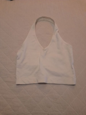 Stradivarius Crop blouse used, size Medium, white