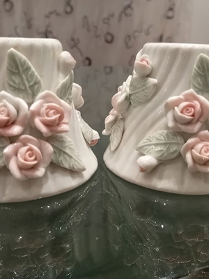 Candlesticks vintage ceramic decorative used