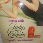 Lady Esquire Instant Shoe Colouring vintage tin advertising sign