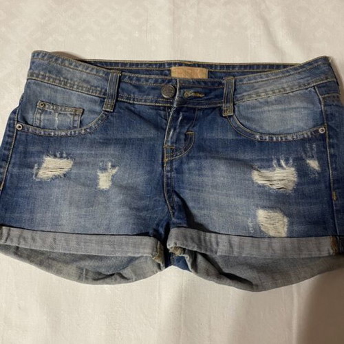 Bershka women's denim shorts like new, distressed style, size S