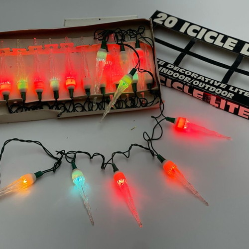 Christmas multicolor Delux icicle lights vintage 1991, 20 collectible