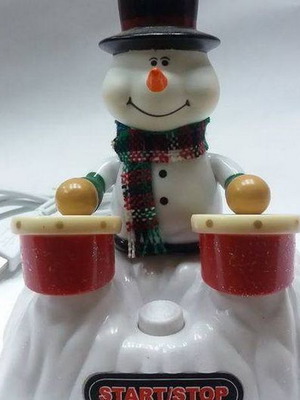 Christmas musical snowman drummer new with 4 melodies