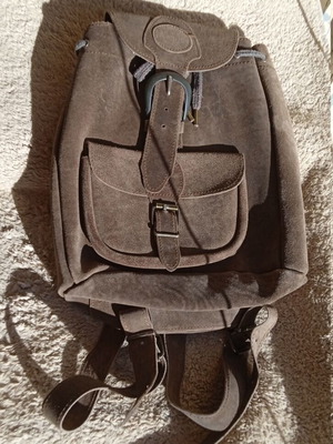 Leather backpack like new, brown, 32x26x11cm