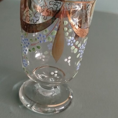 Beykoz Vase from Sultan's Glassworks like new, hand-painted vintage
