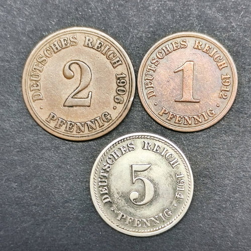 German coins like new, pack of 3