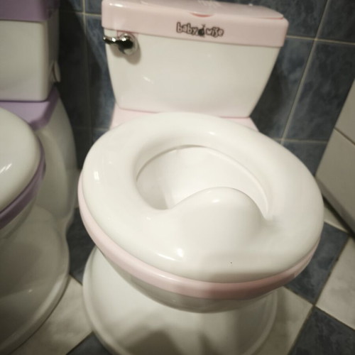 Babywise yoyo potty with flush sound and toilet paper holder, pink and purple