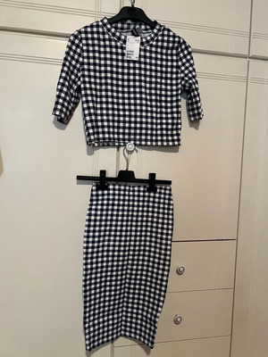 H&M women's set like new, white and blue