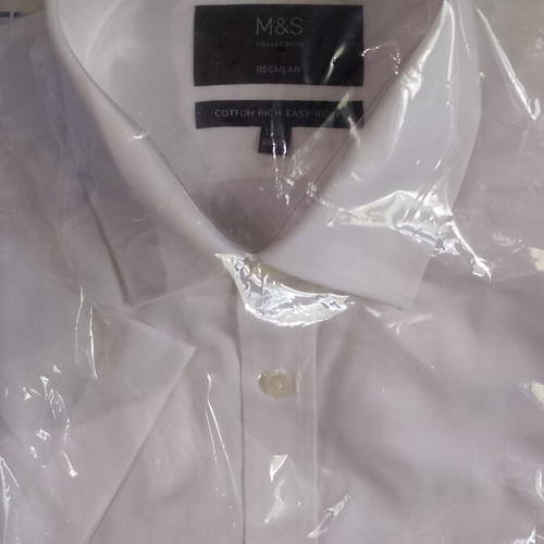 Marks & Spencer white men's summer shirts pack of 7 new, size L