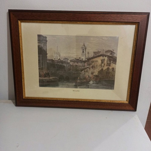 Milan framed art print with wooden frame