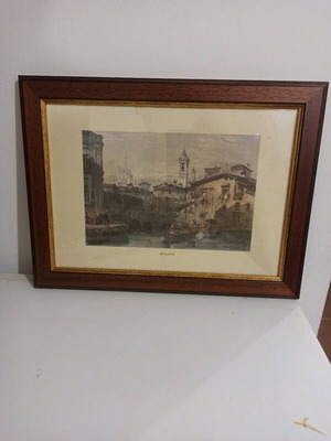 Milan framed art print with wooden frame