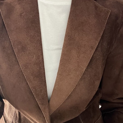 Marella brown castor leather jacket used, size small