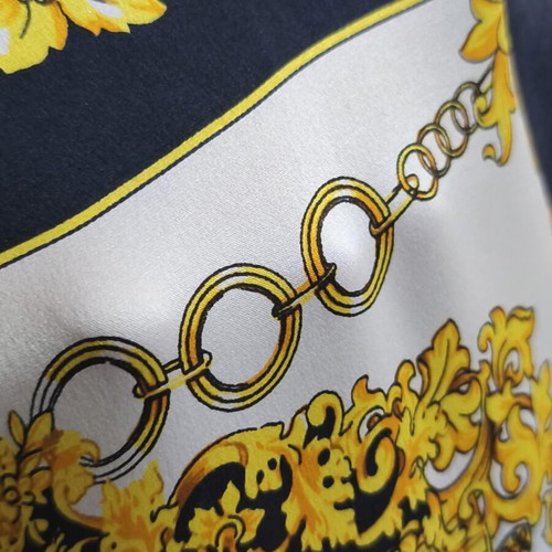 Derhy Baroque dress with silk and cashmere like new, blue and gold