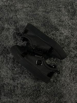 Philipp Plein Leather Lo-Top Hexagon Sneakers like new, black, size 42