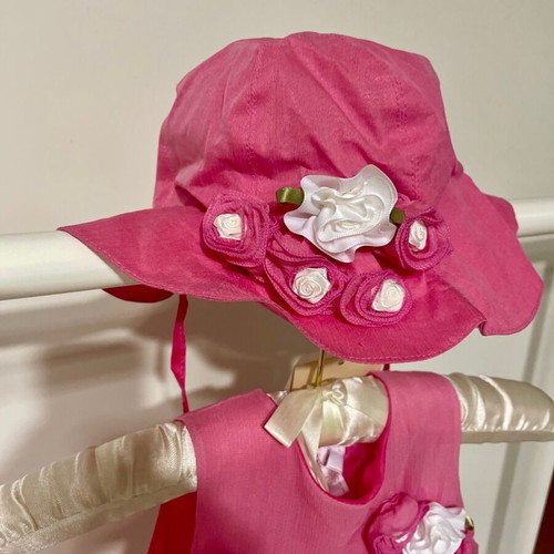Baptism dress set with hat new Aletta Italy 12-18 months