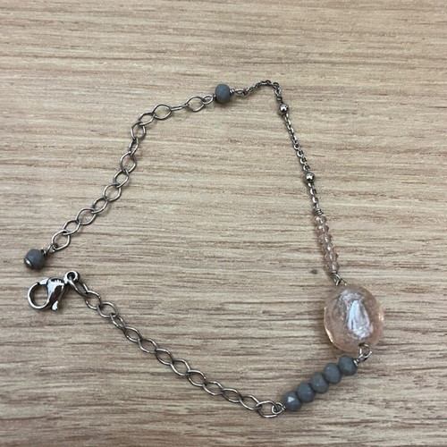 Antica Murrina bracelet and necklace set new, gray pink silver