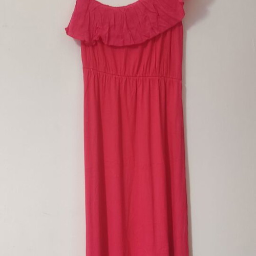 Summer maxi dress small pink viscose like new Anel