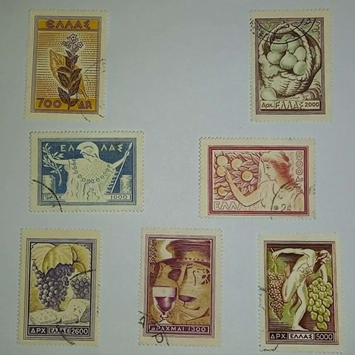1953 Greek National Stamps used, complete sealed series