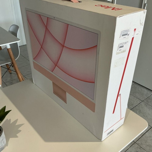 iMac box used with red back for iMac 24