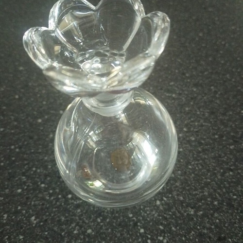 Vintage crystal bottle RCR Miniature di cristallo with flower stopper